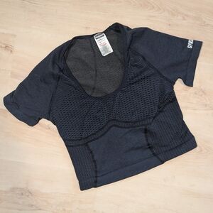 Gymshark Sport Seamless Midi Top Heavy Blue/Iron Blue Size L